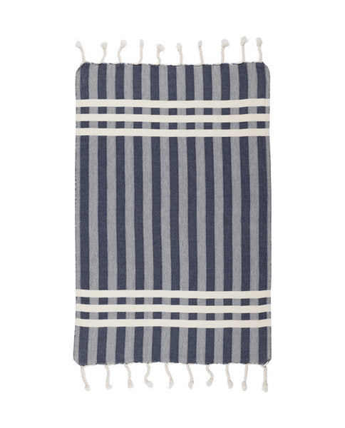 Cotton kitchen towel with fringes, made in Turkey - Shopping Blue